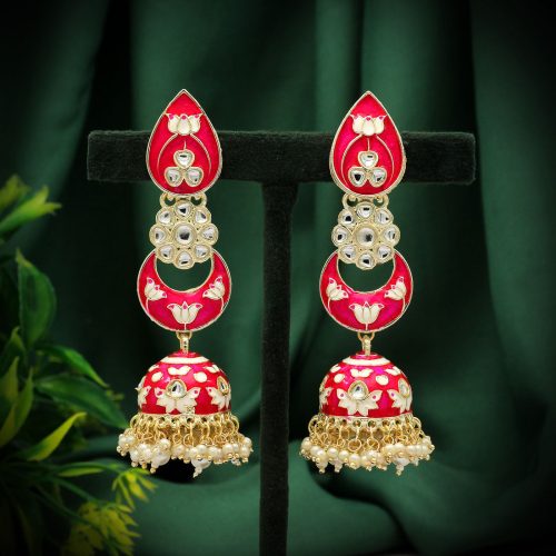 Rani Color Meenakari Earrings