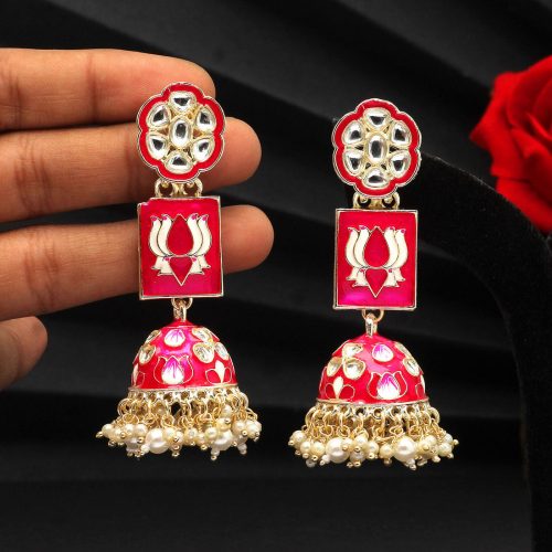 Rani Color Meenakari Earrings