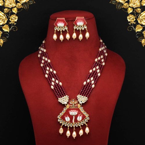 Rani Color Meenakari Necklace Set