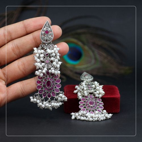 Rani Color Oxidised Earrings