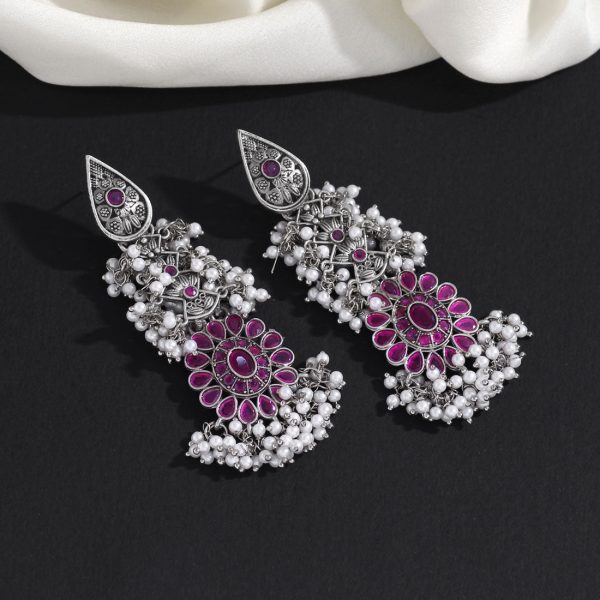 Rani Color Oxidised Earrings-15004