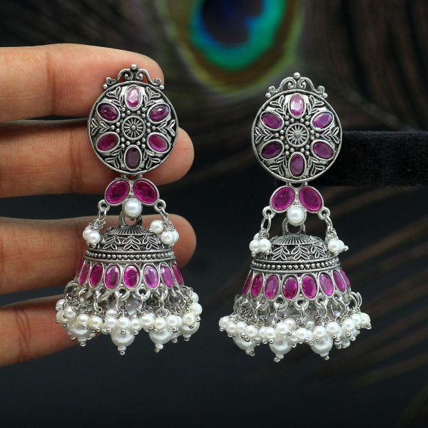 Rani Color Oxidised Earrings-15012