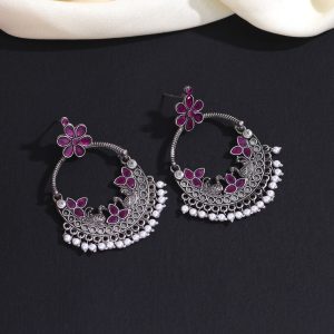 Rani Color Oxidised Earrings-0