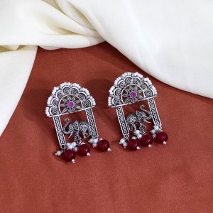 Rani Color Oxidised Earrings-0