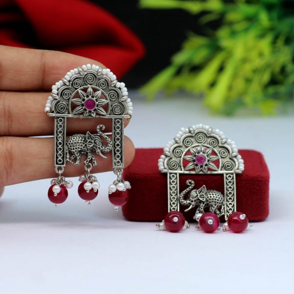 Rani Color Oxidised Earrings-14731