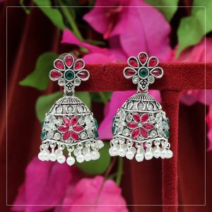 Rani Color Oxidised Earrings-0