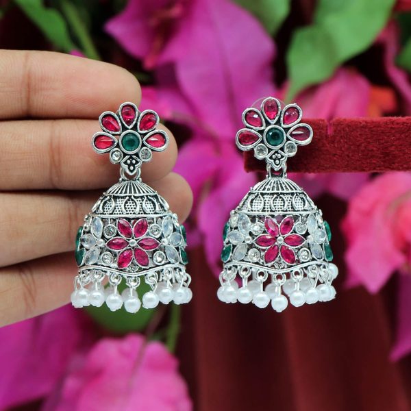 Rani Color Oxidised Earrings-14023