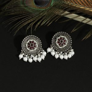 Rani Color Oxidised Earrings-0