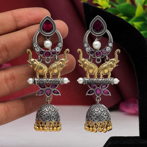 Rani Color Premium Oxidised Earrings-4570