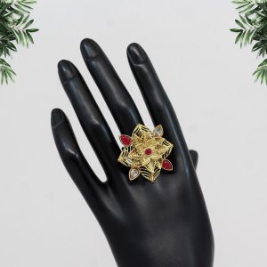 Rani & Gold Color Copper Finger Ring-0