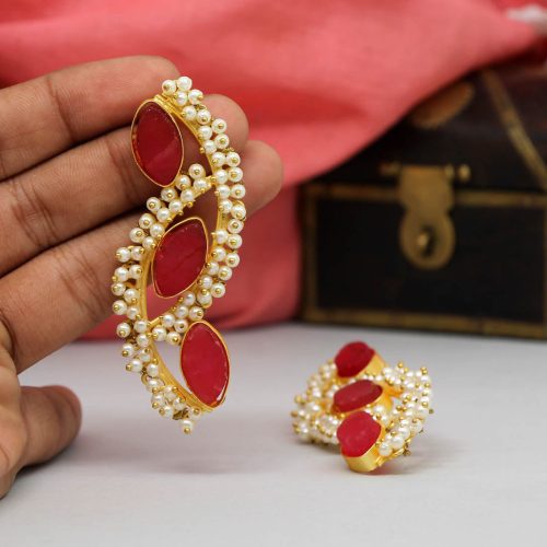 Red Color Amrapali Earrings