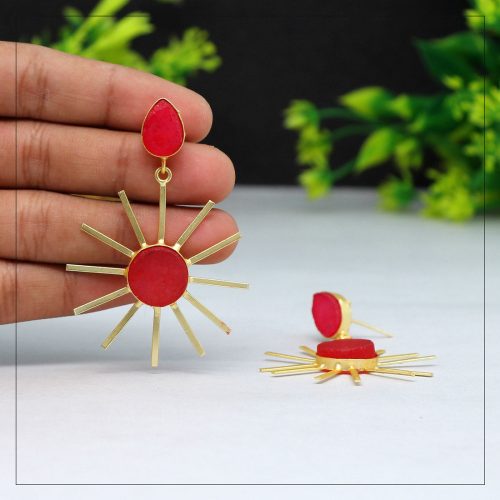 Red Color Amrapali Earrings