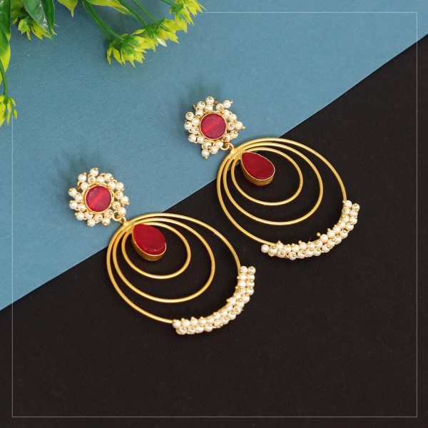 Red Color Amrapali Earrings-16264