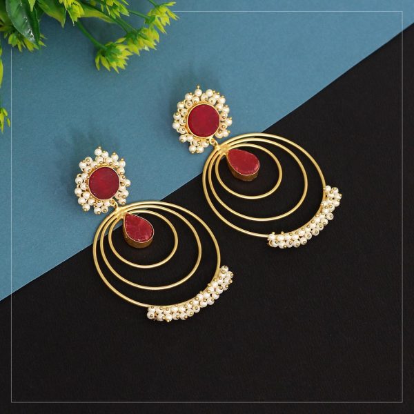 Red Color Amrapali Earrings-16272