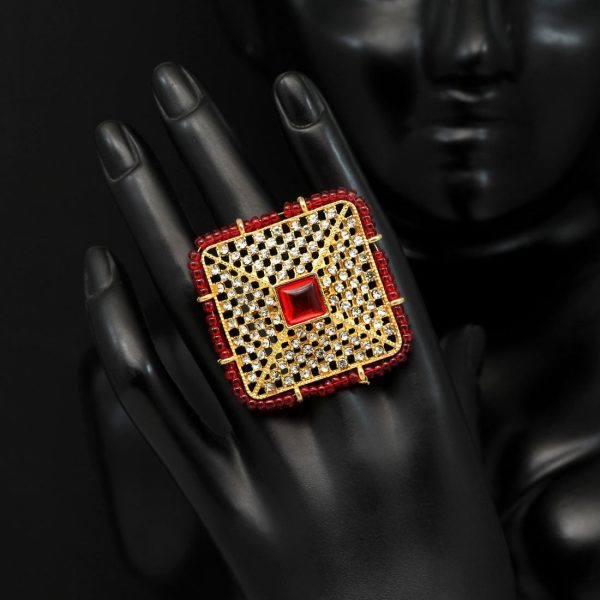 Red Color Finger Rings-12644