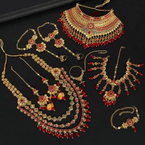 Red Color Kundan Dulhan Set-0