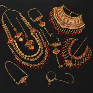 Red Color Kundan Dulhan Set-0