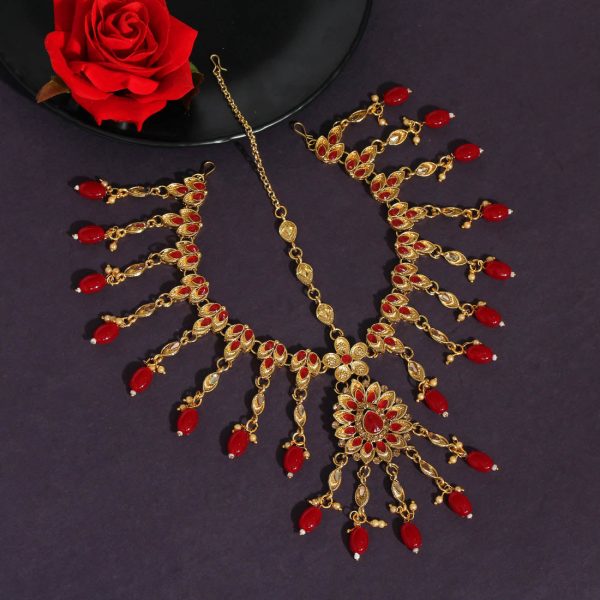 Red Color Kundan Dulhan Set-5458