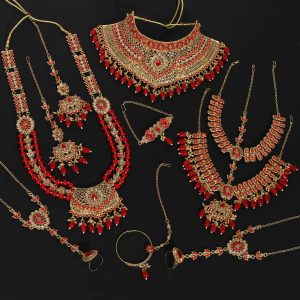 Red Color Kundan Dulhan Set-0