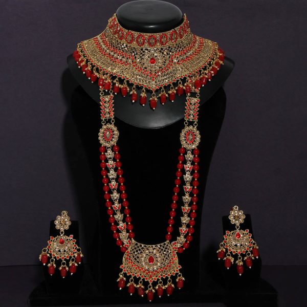 Red Color Kundan Dulhan Set-5469