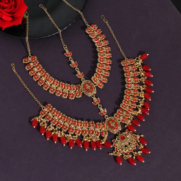 Red Color Kundan Dulhan Set-5470