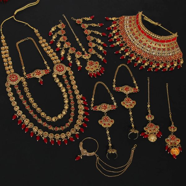 Red Color Kundan Dulhan Set-0