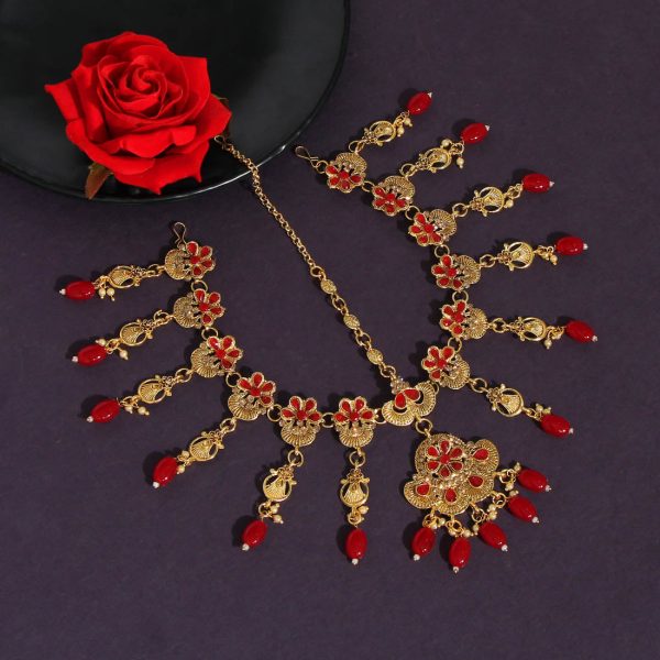 Red Color Kundan Dulhan Set-5476