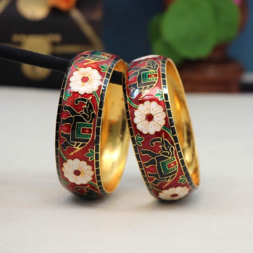 Red Color Meenakari Bangle Size: 2.4