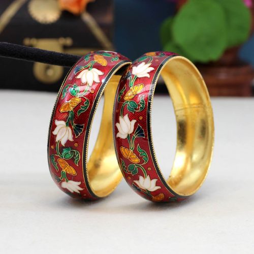 Red Color Meenakari Bangle Size: 2.4