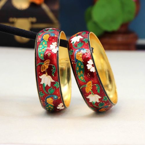 Red Color Meenakari Bangle Size: 2.6