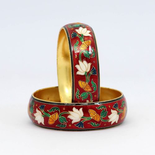 Red Color Meenakari Bangle Size: 2.6