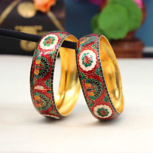 Red Color Meenakari Bangle Size: 2.8