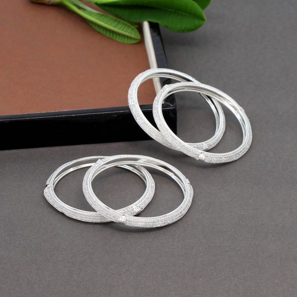 Silver Color 1 Set Of Bangle Size: 2.4-0