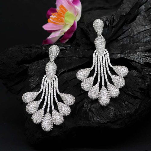 Silver Color American Diamond Earrings