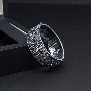 Silver Color Oxidised Bracelet-0