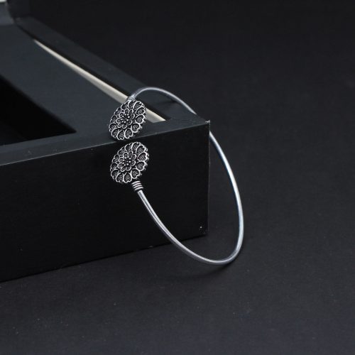 Silver Color Oxidised Bracelet