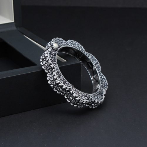 Silver Color Oxidised Bracelet