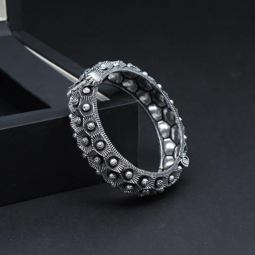 Silver Color Oxidised Bracelet