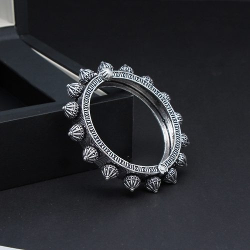 Silver Color Oxidised Bracelet