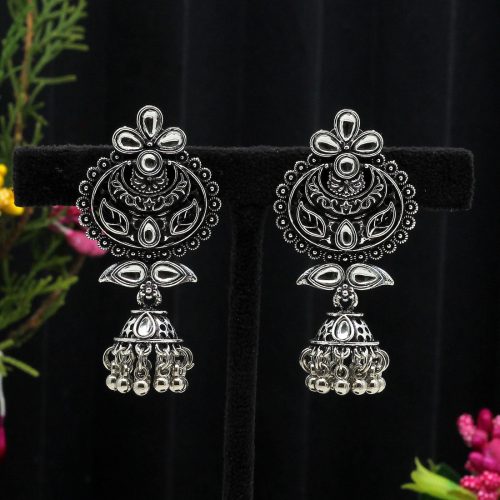 Silver Color Oxidised Earrings