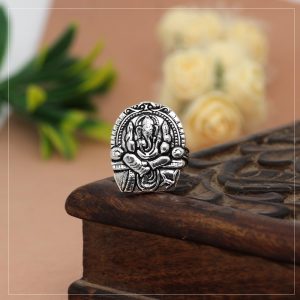 Silver Color Oxidised Ring-0