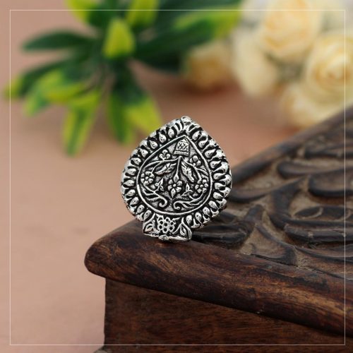 Silver Color Oxidised Ring