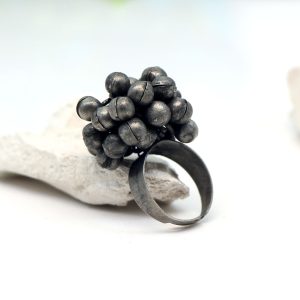 Silver Color Oxidised Ring-0