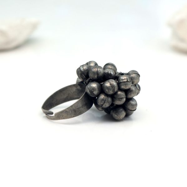 Silver Color Oxidised Ring-12577