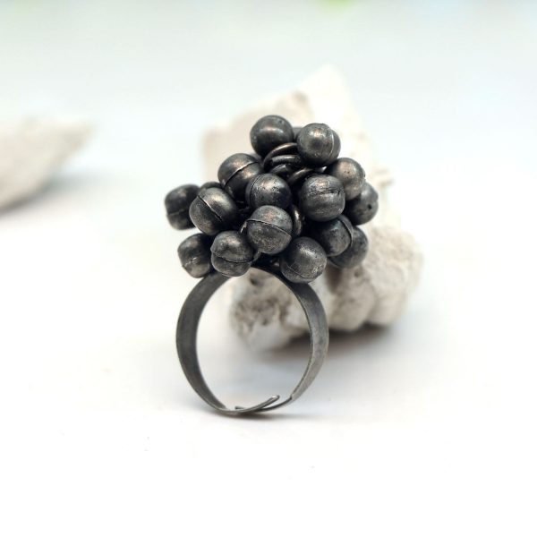 Silver Color Oxidised Ring-12578