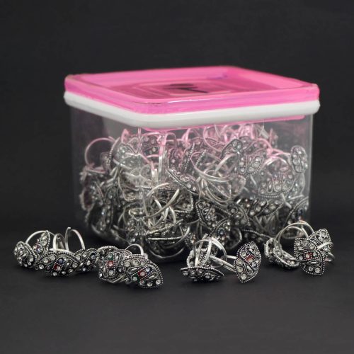 Silver Color Rhinestone Toe Rings