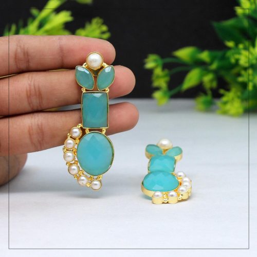 Sky Blue Color Amrapali Earrings