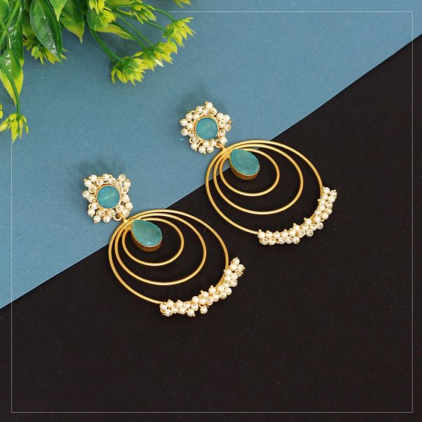 Sky Blue Color Amrapali Earrings-16250