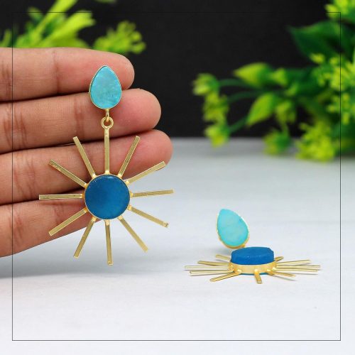 Turquoise Blue Color Amrapali Earrings