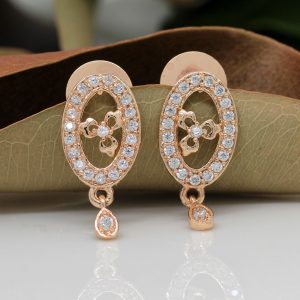 White Color American Diamond Earrings-0